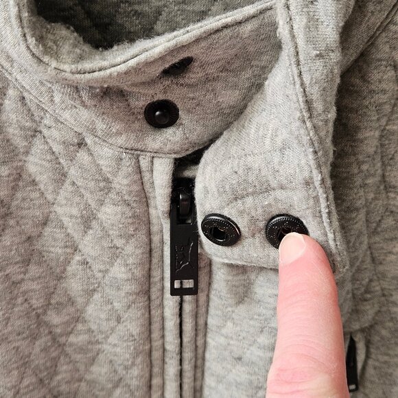 Rodd & Gunn Men's Quilted Double Zipper Sweater, Gray, Sz XL - Picture 7 of 14